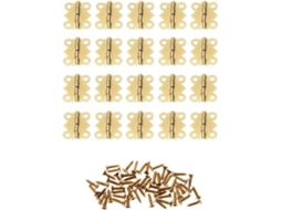 Dobradiça De Topo Para Armário, Dobradiças Para Portas Dobráveis, 20 Peças, 20x17mm, Mini Dobradiças Borboleta Douradas