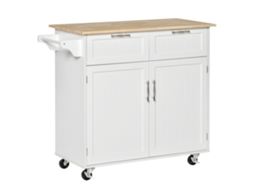 Carrinho de Cozinha Multiuso Madeira S/MARCA 2 gavetas (104x46x91cm)