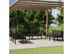 Vidaxl 6 Pcs Conjunto Lounge Jardim Com Almofadões Alumínio Antracite