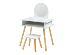 Toucador Ovanåker infantil com banco - Branco/Natural [EN.CASA]