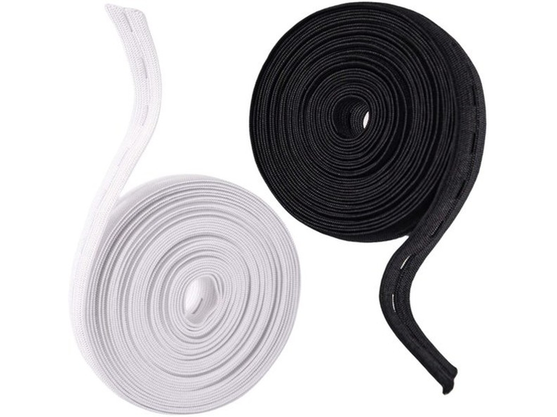 Elastico Ezranova, Faixa Elástica Para Costura, Liga Elástica Flexível, Ideal Para Costura Caseira, Vestuário E Artesanato (preto, Branco)