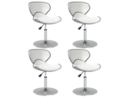 Vidaxl Cadeiras De Jantar 4 Pcs Couro Artificial Branco