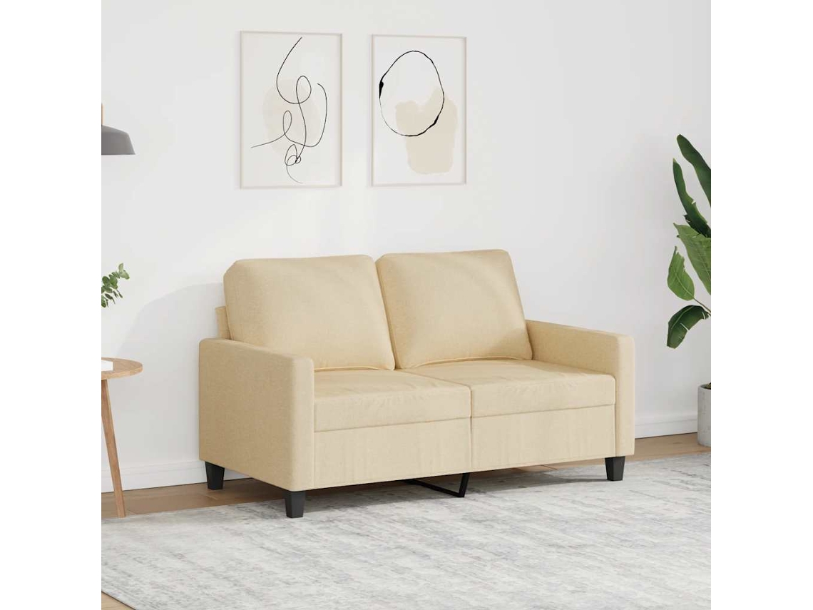 Vidaxl Sofá De 2 Lugares Tecido 120 Cm Cor Creme