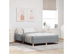 Vidaxl Cama Box Com Colchão Cinzento-claro 140 X 200 Cm Tecido