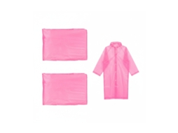 Relaxdays Poncho De Chuva 2 Em 1, Com Capuz, Reutilizável, Unissexo, Impermeável, Longo, Leve, Rosa