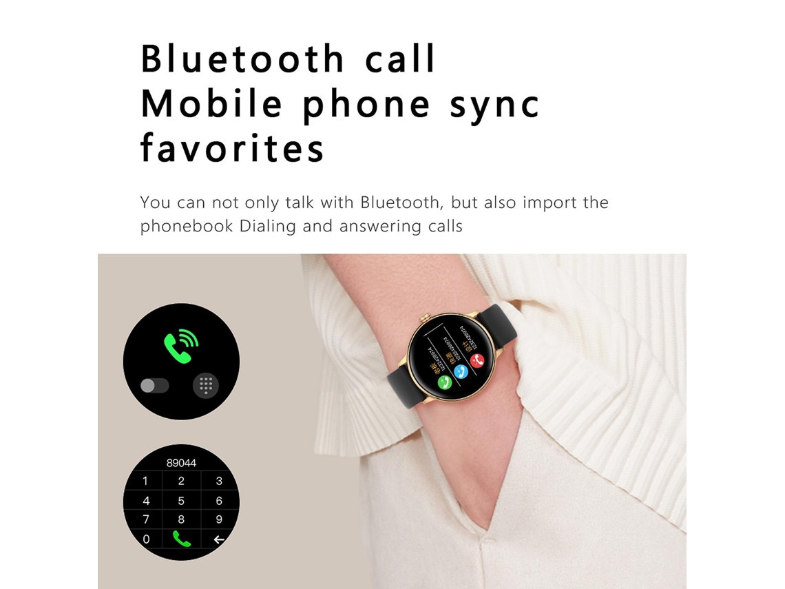 Lurelia Relógio Inteligente, Modelo Q71, Cronómetro, Bluetooth, Monitor Cardíaco, Chamadas, 1,28 Polegadas, Android 4.4, Ios 8.4, Liga De Zinco