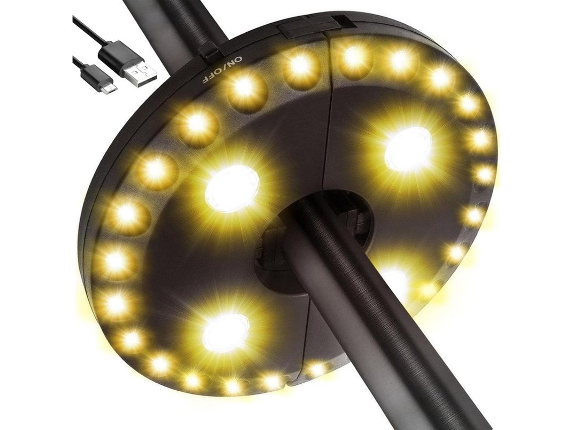 Luz de Guarda chuva recarregável 3 modos Nova LINE acessório decorativo de jardim S/MARCA