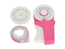 Máquina De Embosser Manual Para Etiquetas E‑303 Rosado Suministros De Oficina