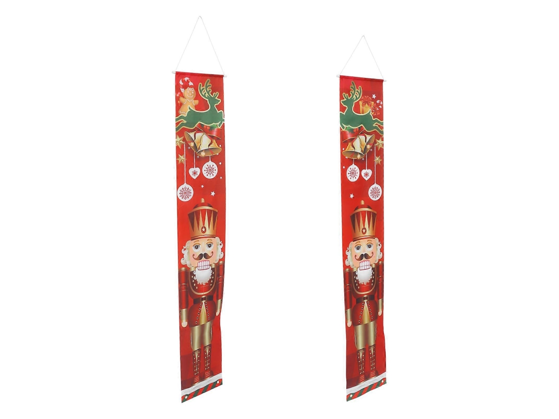 Xmas Door Banner Nutcracker Couplet Decorative For 1pair