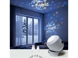 Projetor Led Giratório Luz Noturna Recarregável Com Floco De Neve