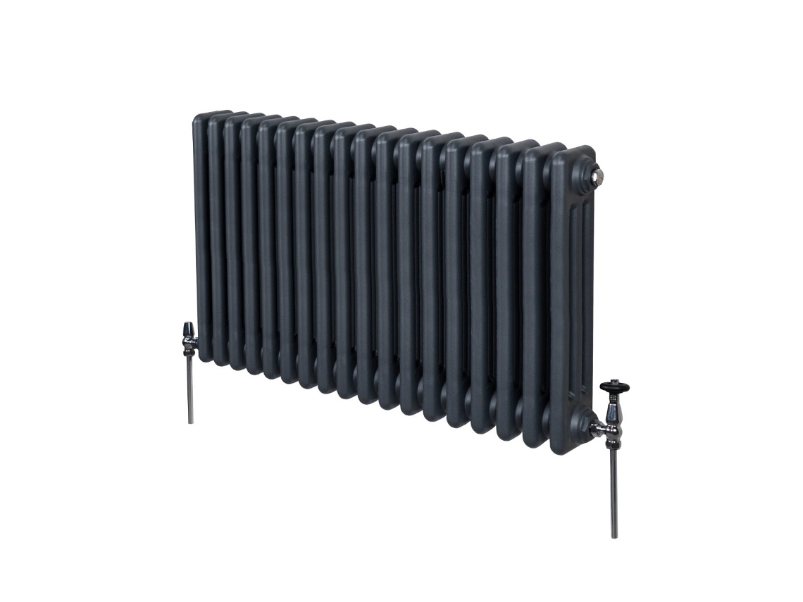 Radiador Tradicional De 3 Colunas 600x832mm Em Aço Carbono Cinzento Antracite Com Alto Rendimento Térmico 4331 Btu,