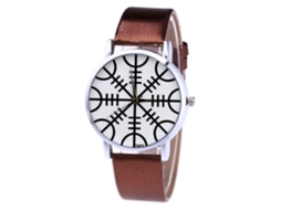Relógio feminino analógico de quartzo com pulseira de PU, presente perfeito (café)