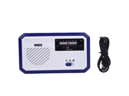 Rádio Rádio de Energia Solar Multifuncional com Manivela Azul EOOCOO (energia Solar, Carregamento com Manivela)