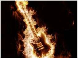 Papel de Parede ARTGEIST Flaming Guitarra (200x154 cm)