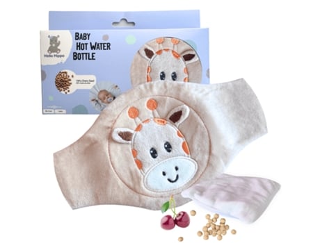 Almofada Térmica Bebé Anti Cólicas Com Caroços De Cereja, Micro Ondas, Lavável Hello Hippo (girafa)