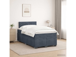 Vidaxl Cama Box Spring Com Colchão E Led Cinzento-escuro 120 X 200 Cm