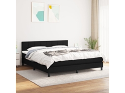 Vidaxl Cama Com Molas/colchão 180x200 Cm Tecido Preto