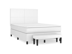 Box Spring Bed, Box Spring Beds Vidaxl Branco Couro Artificial (140 X 200 Cm)