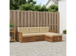 Vidaxl Conjunto De Sofás Para Exterior 4 Unid. Natural E Bege