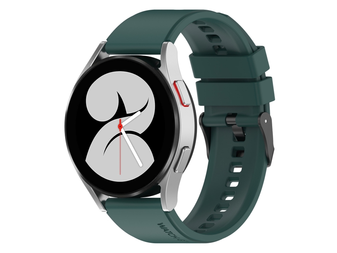 Bracelete Para Samsung Galaxy Watch 5 (40mm) - Silicone Black Buckle Step (20mm) - Verde