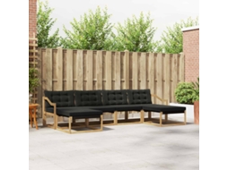 Vidaxl Conjunto De Sofás Para Exterior 6 Pcs Branco E Preto