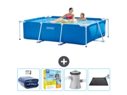 Piscina com Estrutura Retangular INTEX 220 X 150 X 60 Cm Azul Incluída Acessórios Cb11
