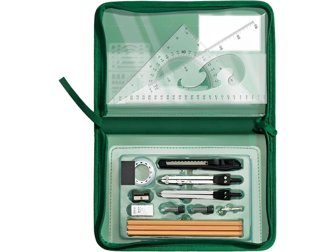 Kit De Desenho Técnico, 27, 9 X 17, 5 Cm, Conjunto De Matemática Com