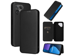 Capa De Couro Com Textura De Fibra De Carbono Para Fairphone 5