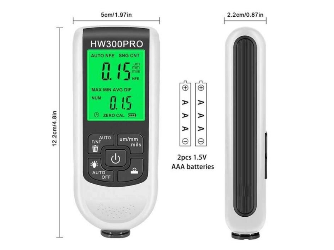Mgt08197-Beam Medidor de Espessura 0-2000Um Lcd Digital de Alta Precisão para Testador de Espessura de Revestimento de Filme de Automóvel YWEI