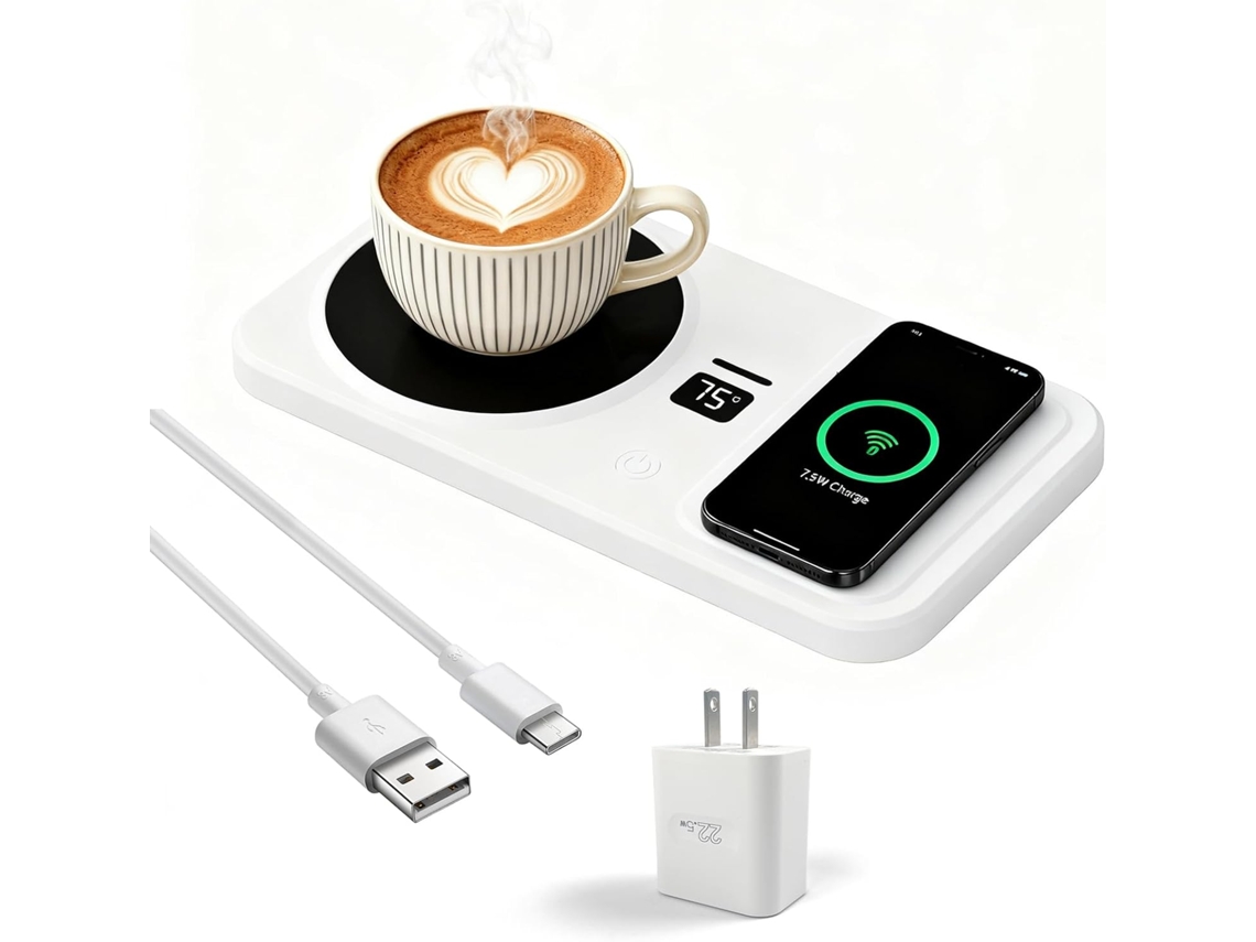 Aquecedor inteligente com temperatura constante e base USB SFUSHOS (branco)