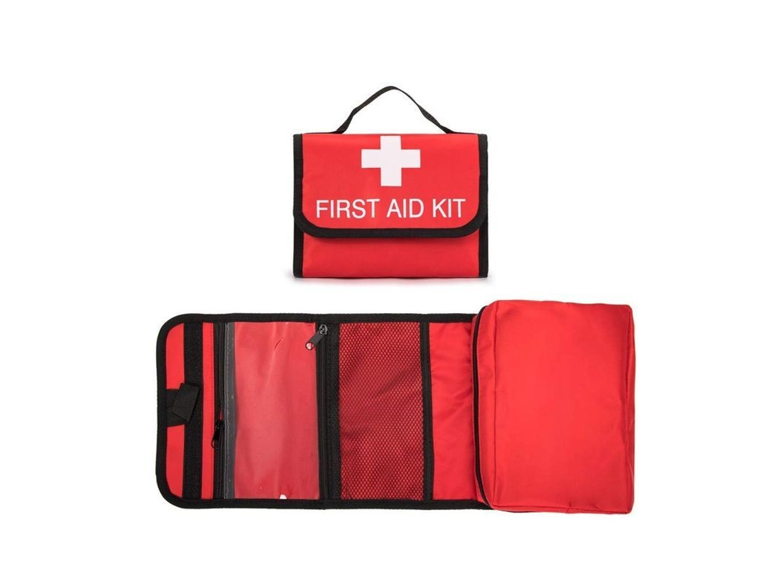Bolsa De Primeros Auxilios Roja Pequeña Vacía Para Viajes Al Aire Libre Y Rescate Con Cruz Blanca