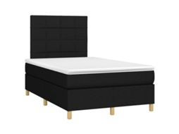 Cama Boxspring com Colchão 120x190 Cm Tecido Preto MAISON EXCLUSIVE