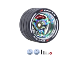Volante Universal Cromado para Controle Remoto, Totalmente em Metal, Compatível com Transmissores Futaba 4px, Sanwa Mt4, Flysky Nb4 e Wfly X9. MDUG