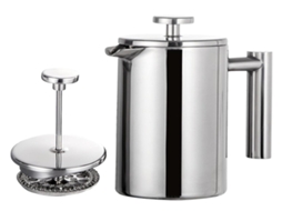 Lurelia Cafeteira De Êmbolo, 350/800/1000 Ml, Aço Inoxidável, Cabo Ergonómico, Parede Dupla