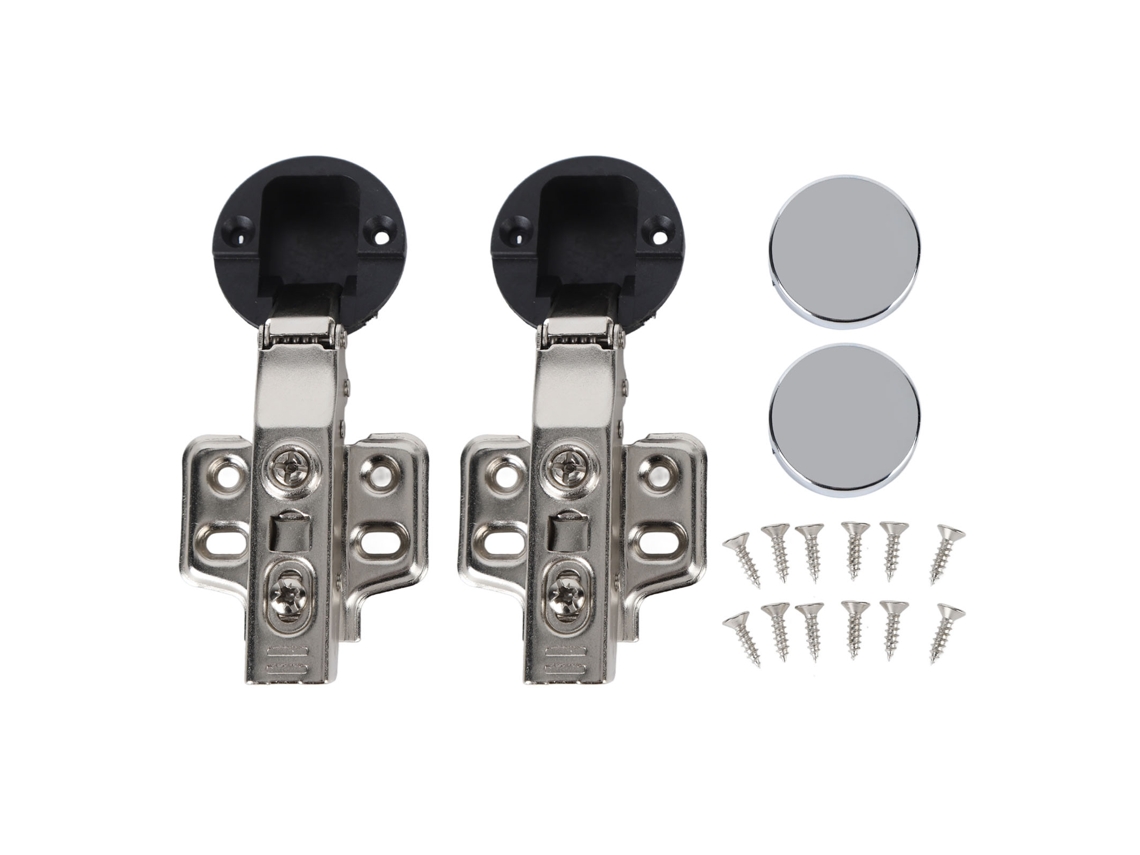 2 Conjuntos Bisagras Aço Inox 201 Para Porta De Vidro