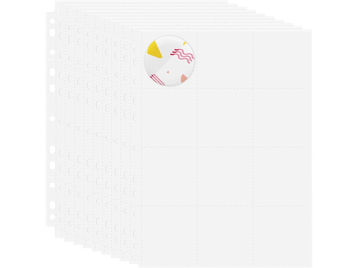 Álbum De Crachás Com 10 Folhas A4, 12 Compartimentos, Material Pp Leve E Multifuncional, Com 11 Furos Coleções E