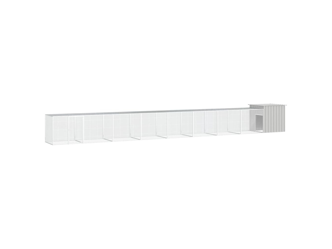 Vidaxl Galinheiro 900x91x100 Cm Aço Galvanizado Cinzento