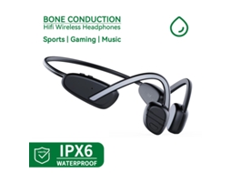 Fones de Ouvido Sem Fio com condução óssea, gancho e microfone MDUG (preto/cinza)