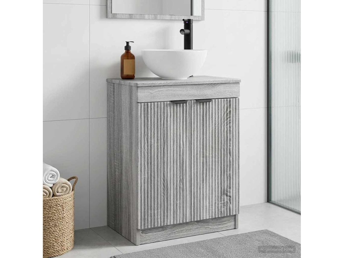 Vidaxl Gabinete De Banheiro Com Pia Sonoma Cinzento 54 X 35 X 83 Cm