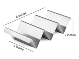 Suporte Para Tacos, 4 Unidades Suporte Para Tacos Em Aço Inoxidável, Estilo Bandeja, Próprio Para Forno, Máquina De Lavar Louça E Grelha SUNNY SPACES