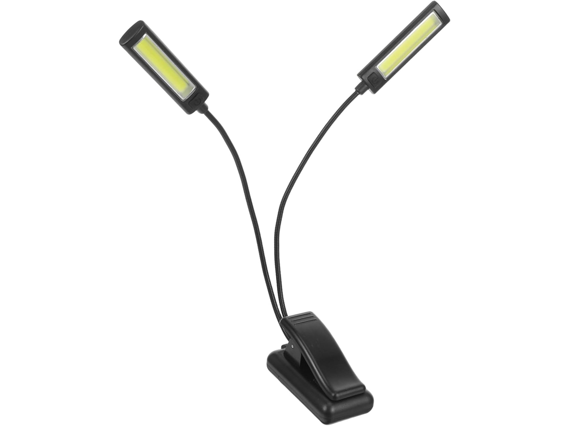 Luminária De Mesa Com Dois Leds E Clipe, Ideal Para Leitura Livros,