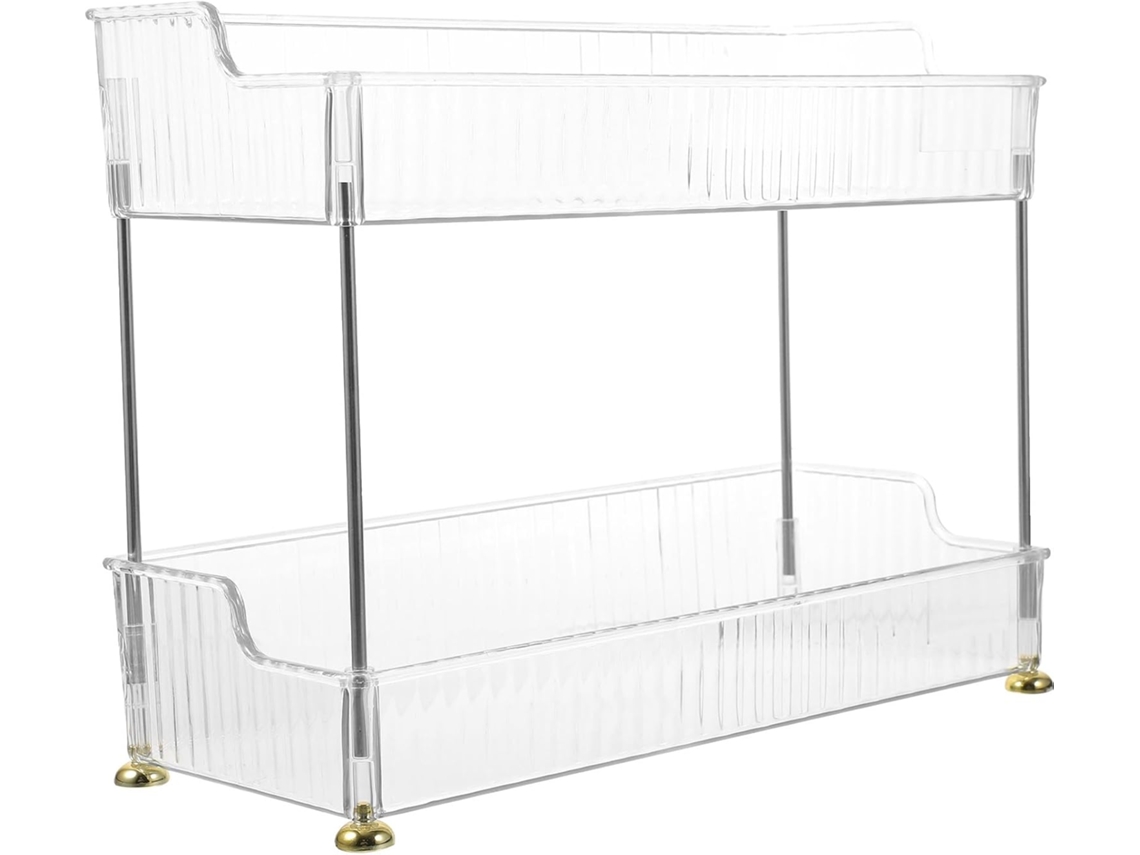 Prateleira De Armazenamento Baluue 2 Camadas Com Design Camada Dupla Para Mesa E Banheiro, Fácil De Limpar