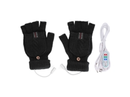 Guantes Quentes USB S/MARCA de Meio Dedo, Térmicos, Preto