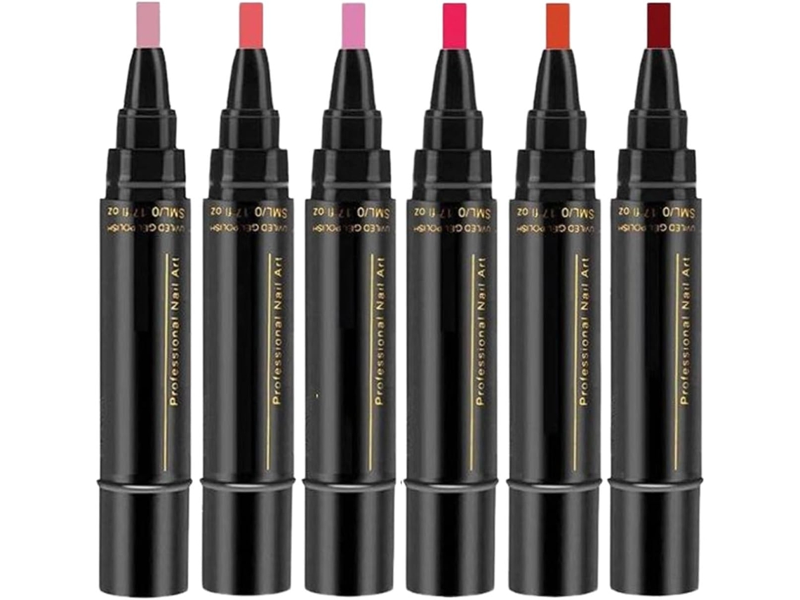 Conjunto De 6 Marcadores De Esmalte Para Unhas De Longa Duração