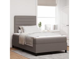 Cama Box Spring Com Colchão Taupe 120x200 Cm De Tecido
