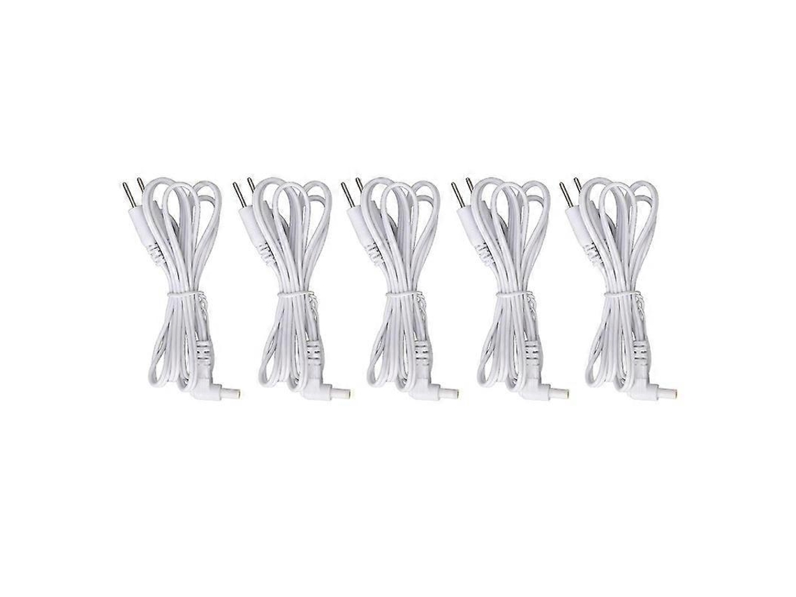 Conjunto De 5 Cabos Eletrodo Reposição Com Conector 2 Pinos 2, 35 Mm Para Massageador Tens, Na Cor Branca (cno.086152).