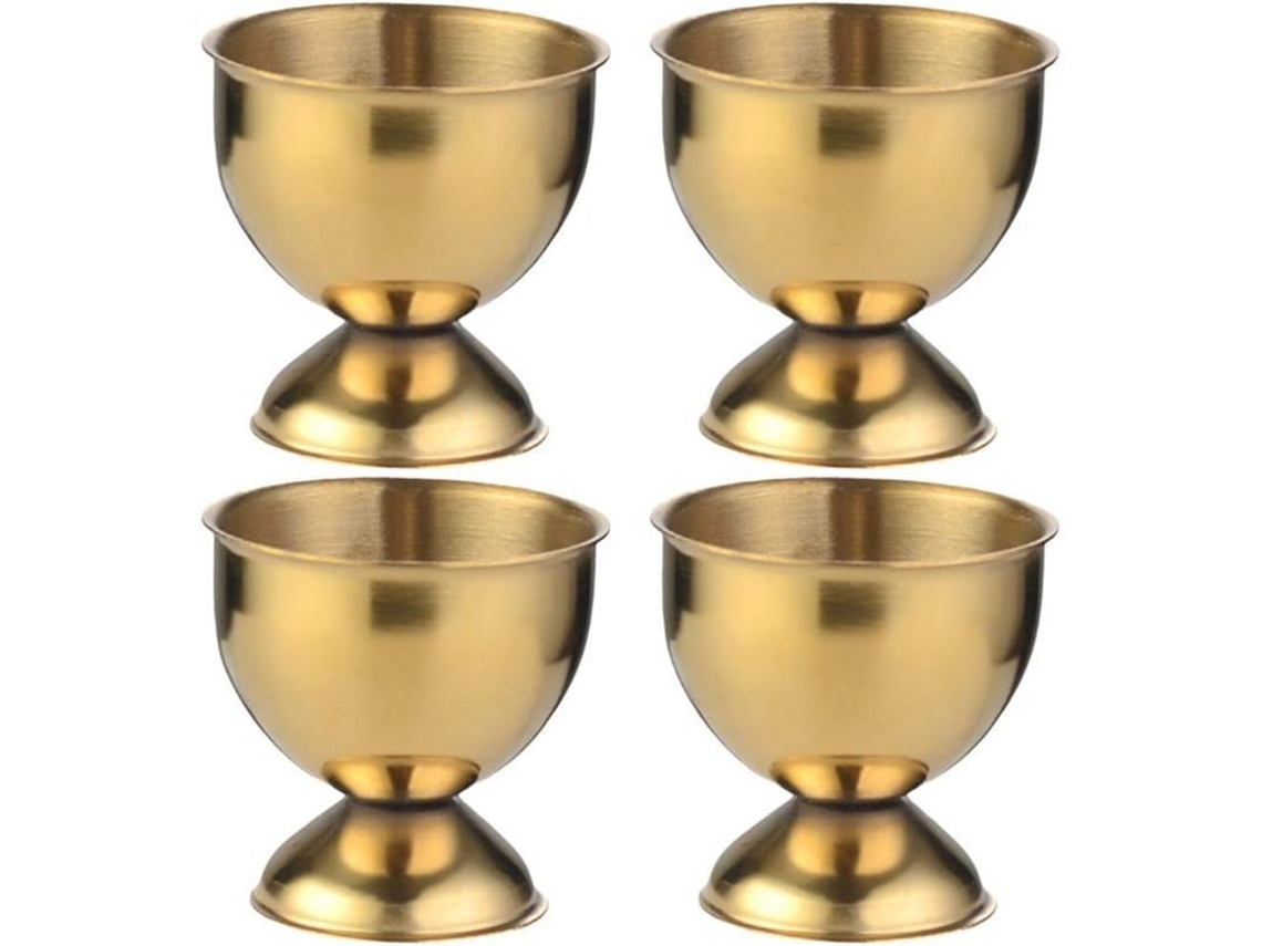 Conjunto de 4 Copos Nova Line, Ovos, Aço Inoxidável, Ouro | S/MARCA