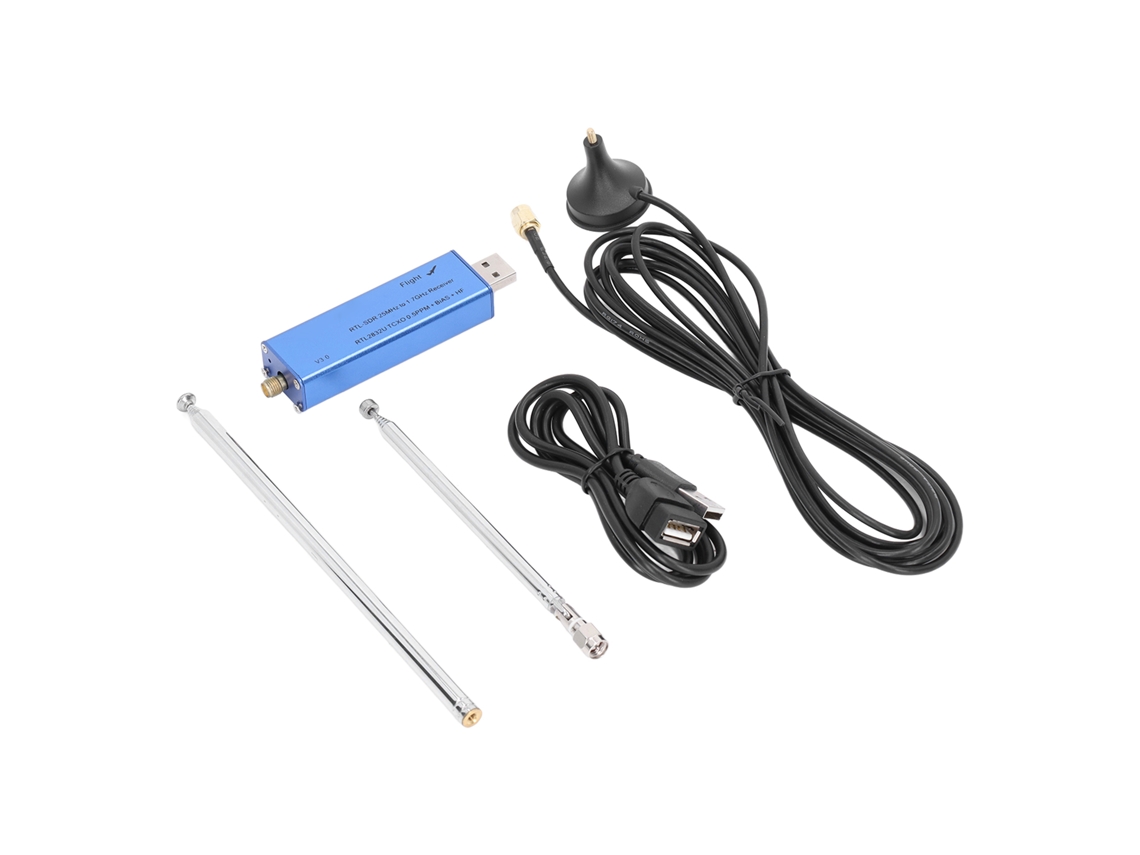 Kit De Receptor De Rádio Definido Por Software Sdr Com Antena: Dab, Fm, 25‑1760mhz