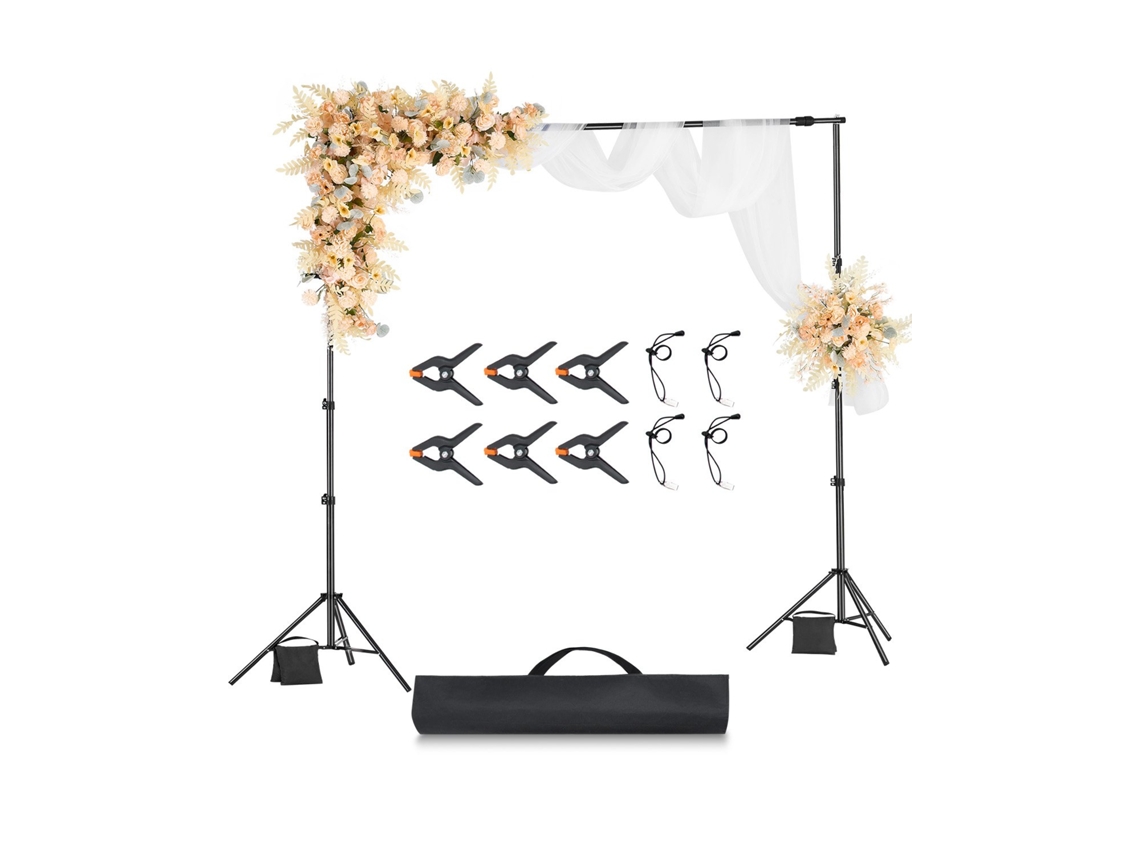 Suporte De Fundo Ajustável Vevor Para Pano De Fundo De Até 260 X 300 Cm, Preto