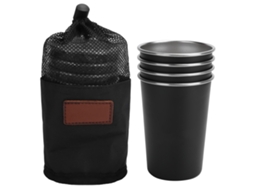 Conjunto de 4 Copos de Aço Inoxidável para Piquenique, Cerveja e Bebidas CHABERLU